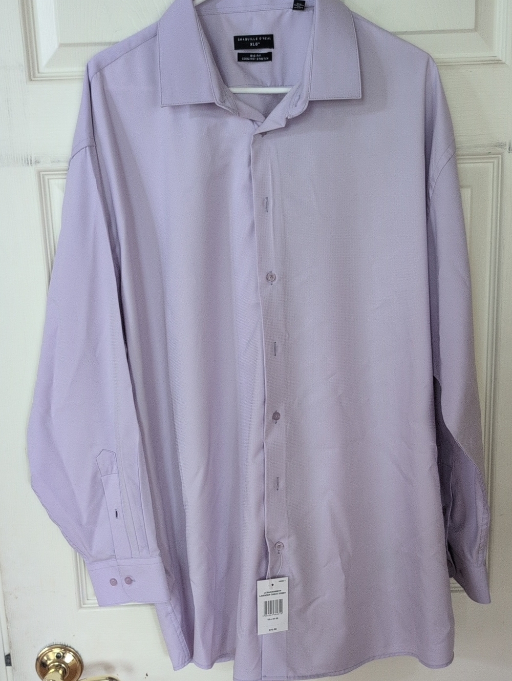Shaquille O'Neal Men’s Light Lavender Dress Shirt 18.5/34-35